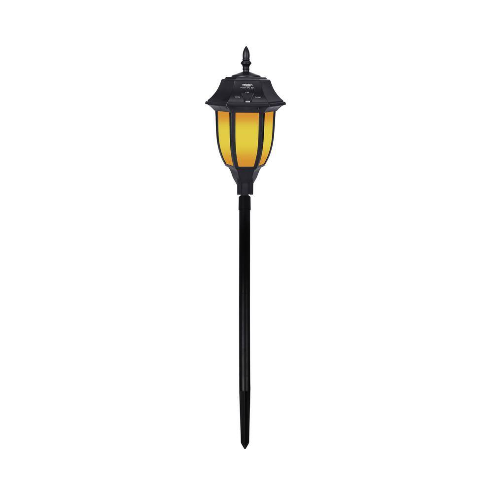 Black Solar LED Pathway Light with Amber and White Modes