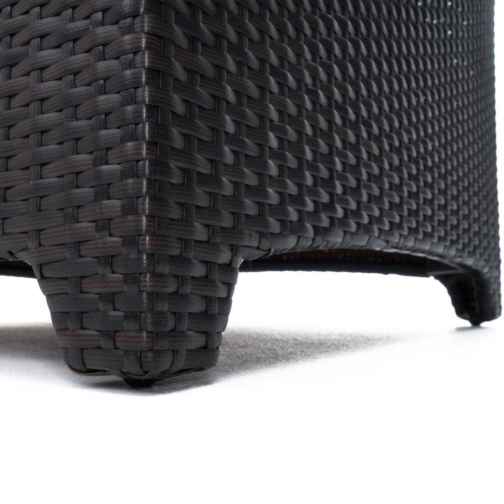 Espresso Woven Polyethylene Outdoor Club Chair with Tikka Orange Cushions