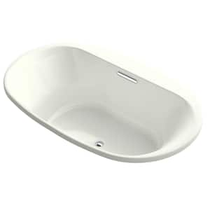 Underscore 72 in. Acrylic Oval Drop-in Non-Whirlpool Bathtub in Thunder Grey