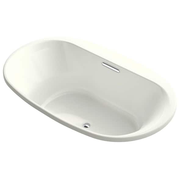 KOHLER Underscore 72 in. Acrylic Oval Drop-in Non-Whirlpool Bathtub in Thunder Grey