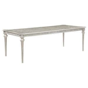 78 in. Silver Wood Top 4 Legs Dining Table (Seat of 8)