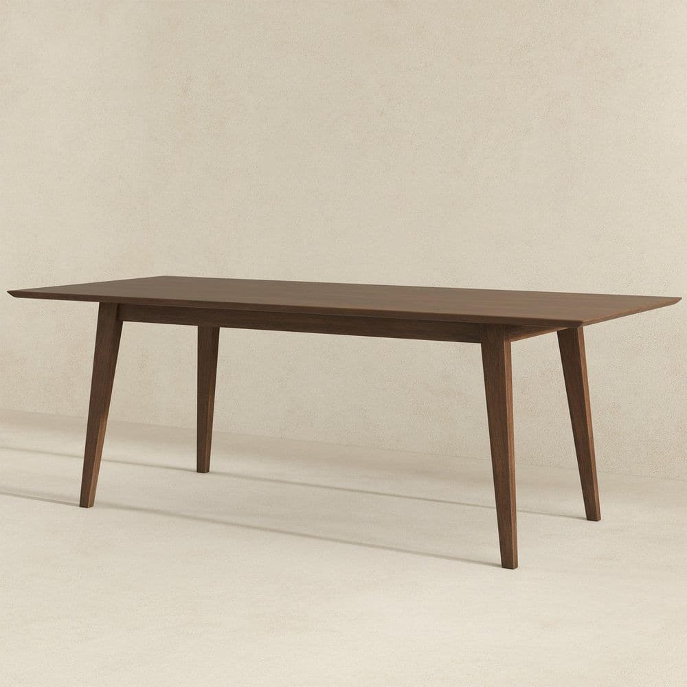 Jorvik Modern 86.5 in. W Brown Solid Wood 4 Legs Rectangular Dining Table, 6 Seats