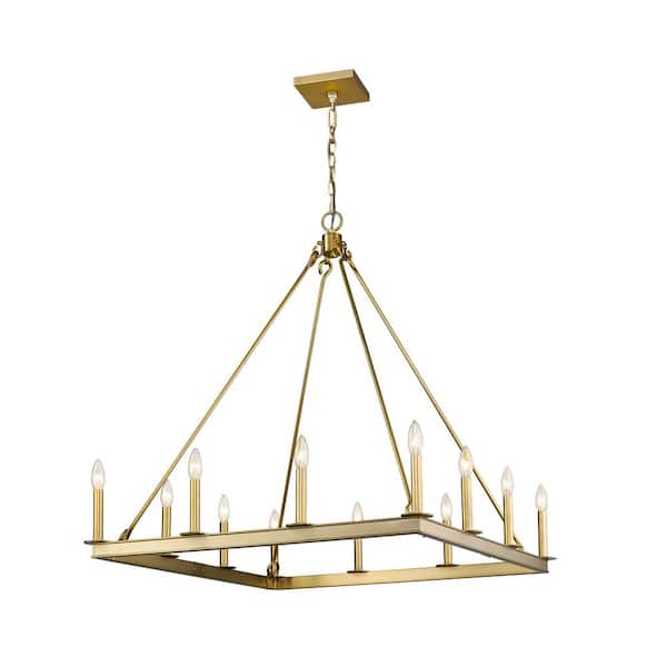 Unbranded Barclay 12-Light Olde Brass Chandelier with No Shade