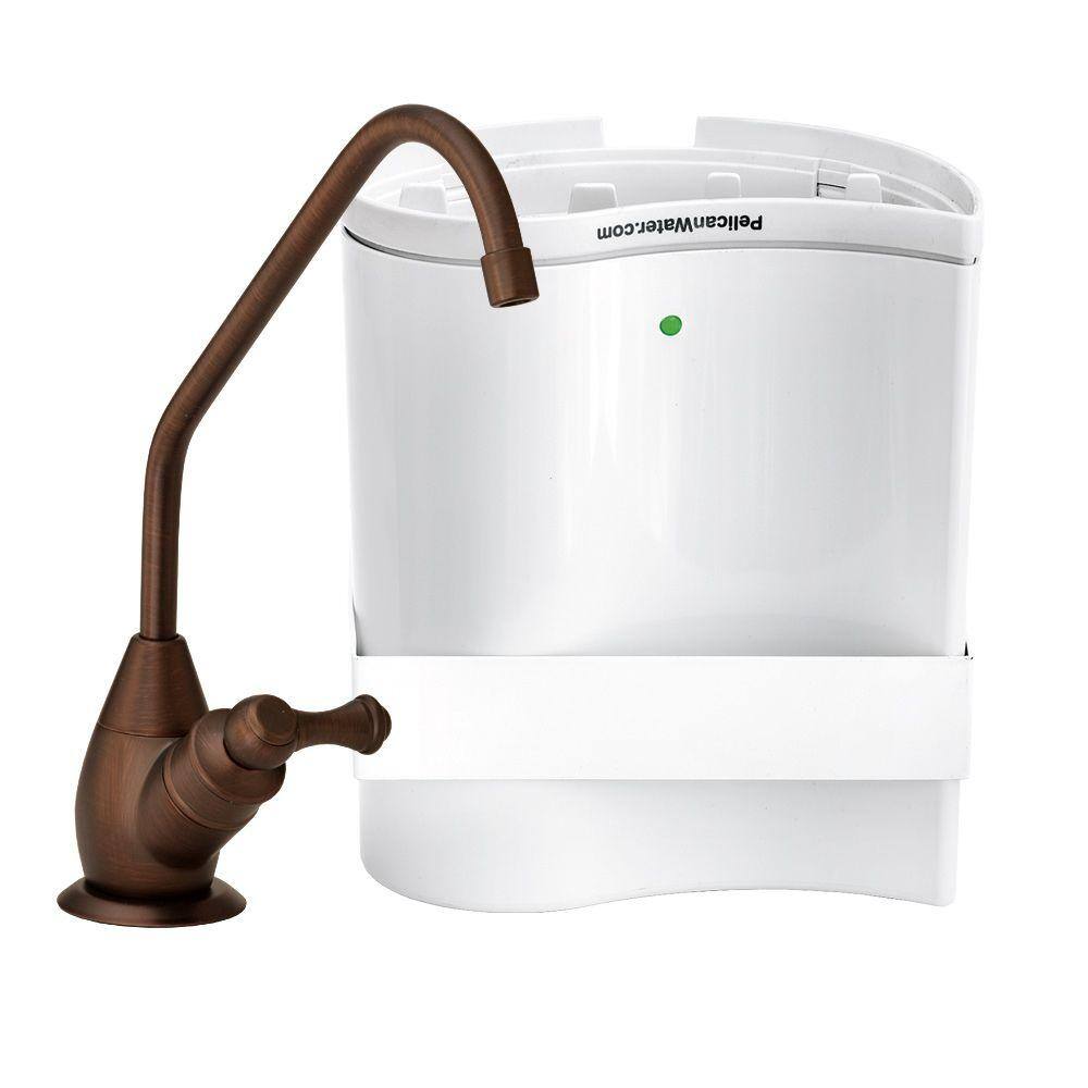 Undercounter Drinking Water Filtration and Purification System with Oil Rubbed Bronze Faucet Dispenser