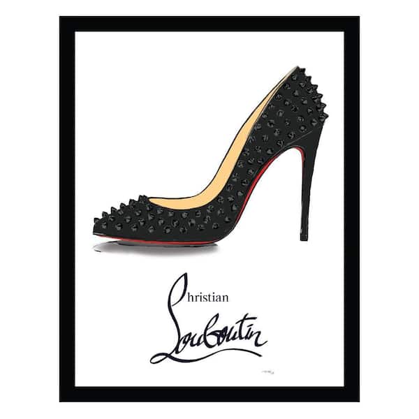 VENICE BEACH Collections Fashion Designer Glam Studded Shoe by Fairchild Paris Framed Graphic Print Abstract Poster Art Print 18 in. x 14 in.