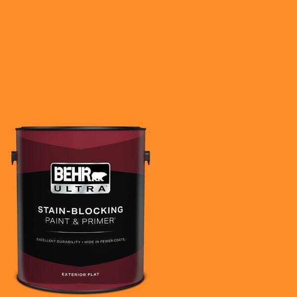 BEHR ULTRA 1 gal. #S-G-280 Mango Madness Flat Exterior Paint & Primer