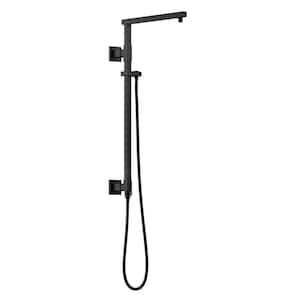 Emerge Angular Modern 26 in. Column Shower Bar in Matte Black