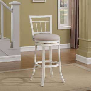 Palazzo 42 in.  Antique White Swivel Bar Stool