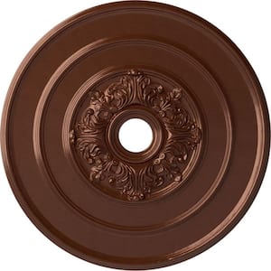 1-1/2 in. x 26 in. x 26 in. Polyurethane Traditional with Acanthus Leaves Ceiling Medallion, Copper Penny