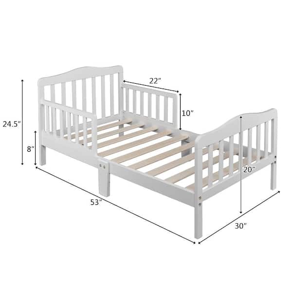 Outo White Toddler Bed Frame With, Toddler Safe Bed Frame