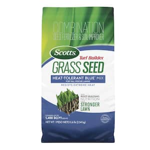Turf Builder 5.6 lbs. Grass Seed Heat-Tolerant Blue Mix for Tall Fescue Lawns with Fertilizer and Soil Improver