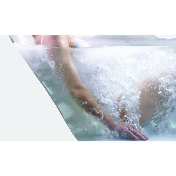Millennium 8 - 72 in. Acrylic Center Drain Corner Drop-In Air Bath/ Whirlpool Bathtub with Heater in Biscuit