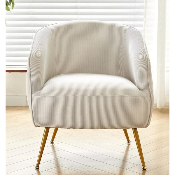 US Pride Furniture Docan Beige Corduroy Arm Chair