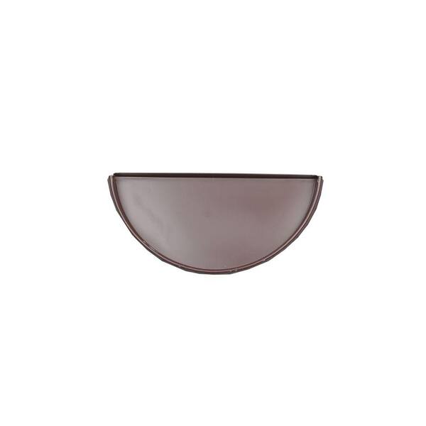 Spectra Pro Select 6 in. Half Round Royal Brown Aluminum Gutter End Cap