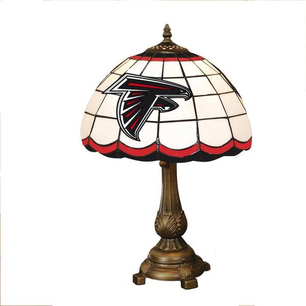 The Memory Company NFL 19.5 in. Stained Glass Tiffany Table Lamp - Atlanta Falcons-DISCONTINUED