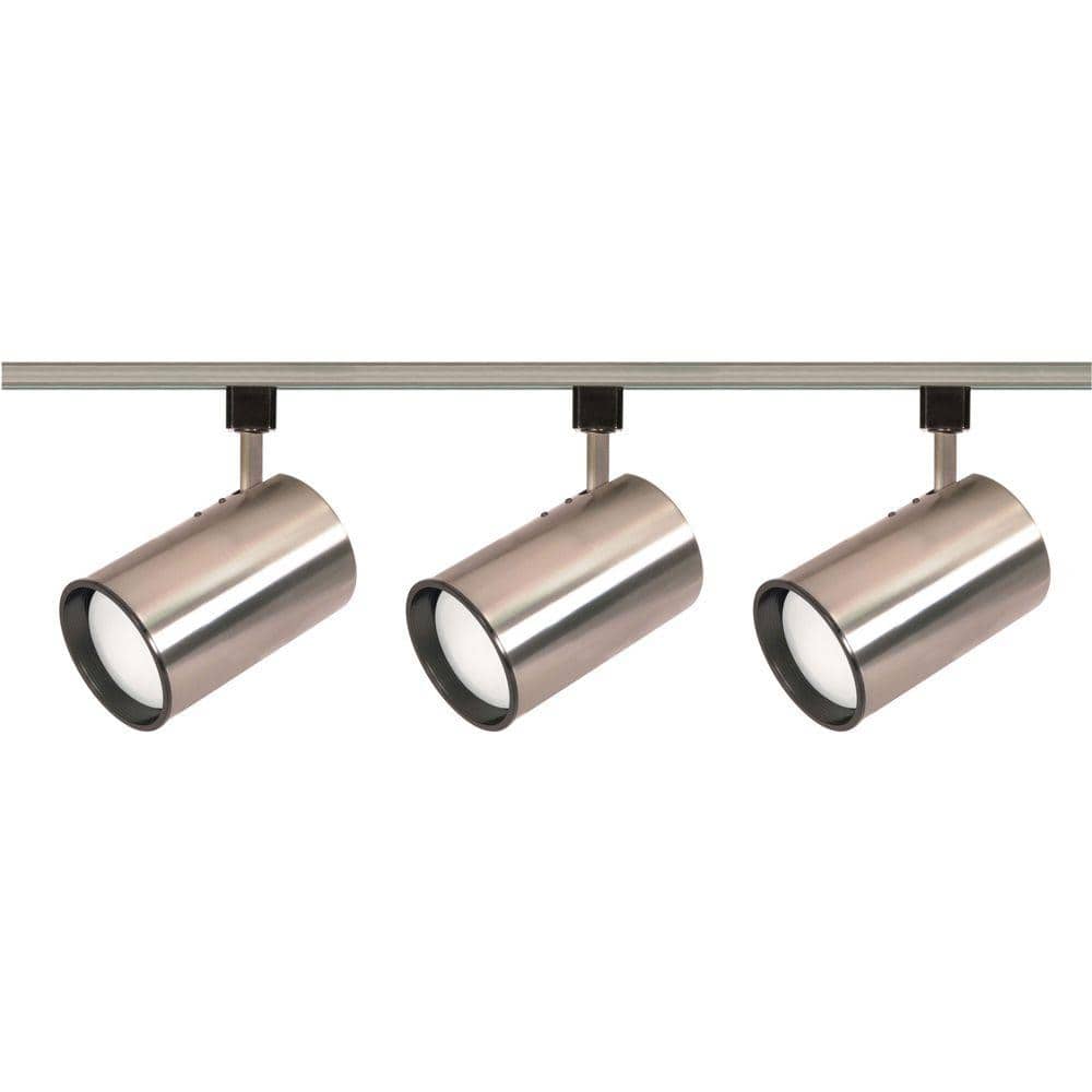 Brushed Nickel 3-Light Track Lighting Kit