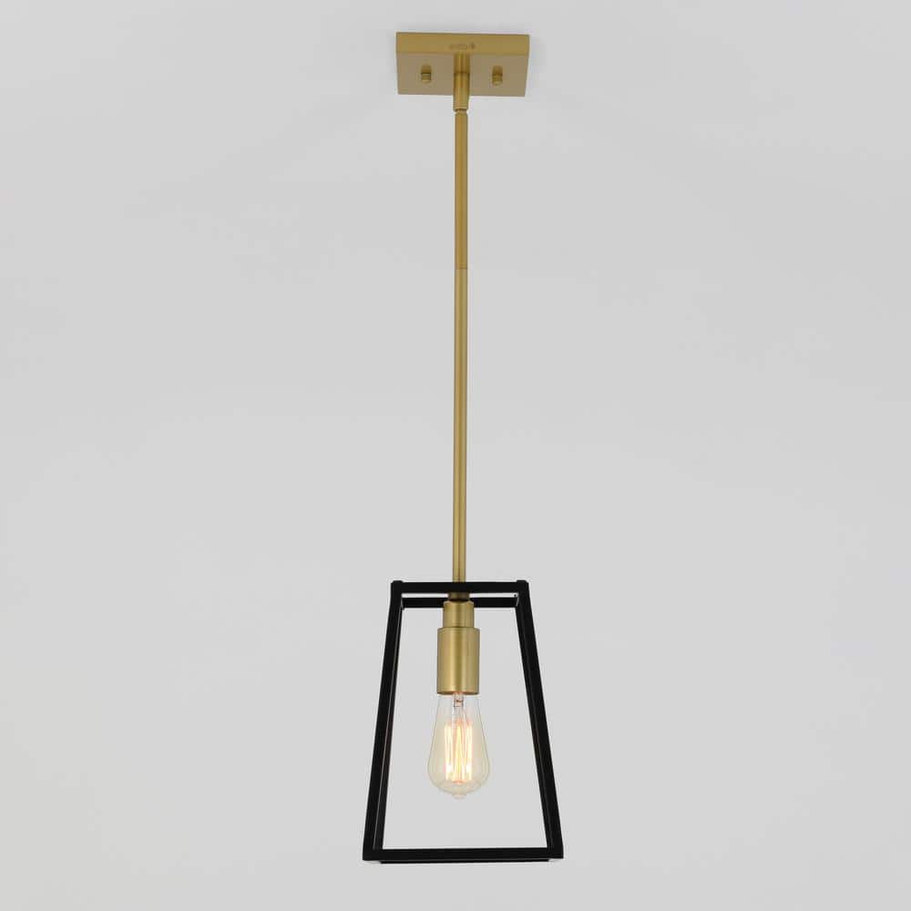 Carter 1 Modern Mini Pendant Light in Black and Gold