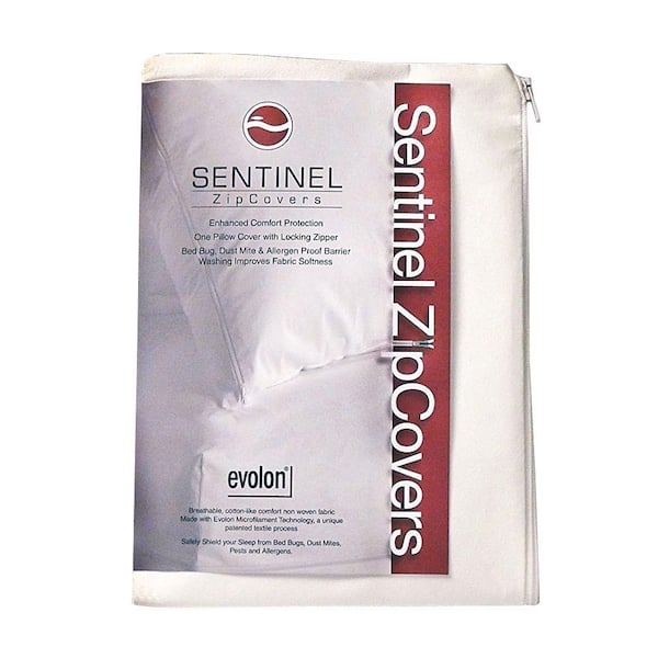 Sentinel Standard - Evolon Zippered Allergy Pillow Protector - Dust Mite, Bed Bug, and Allergen Proof Encasement