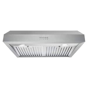 30 in. Ducted Under Cabinet Range Hood in Stainless Steel with LED Lighting and Permanent Filters