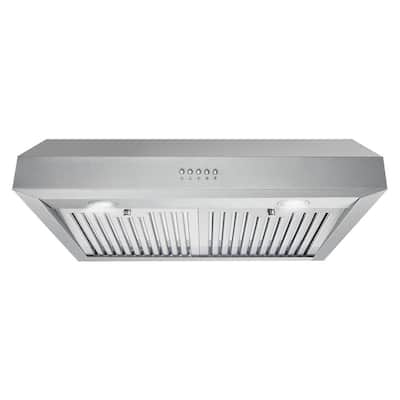 30 in. Ducted Under Cabinet Range Hood in Stainless Steel with LED Lighting and Permanent Filters