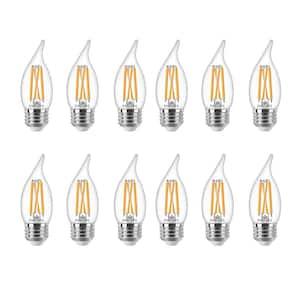 75-Watt Equivalent BA11 Dimmable Warm Glow Dimming Effect LED Candle Light Bulb Bent Tip E26 Soft White 2700K (12-Pack)