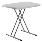 20 in. W x 30 in. D Speckled Grey High-Density Polyethylene (HDPE) Top Height Adjustable Personal Folding Table