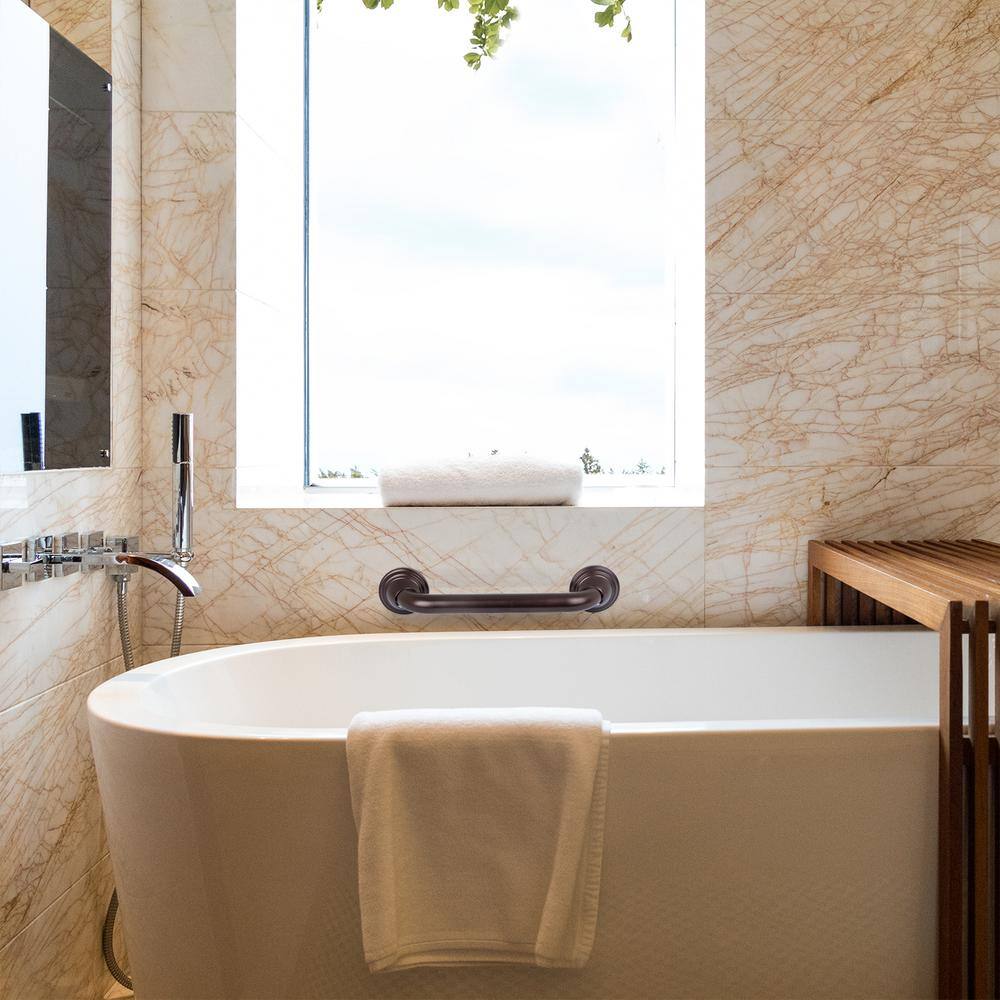 12-Inch Oil Rubbed Bronze Stainless Steel Bathroom Grab Bar