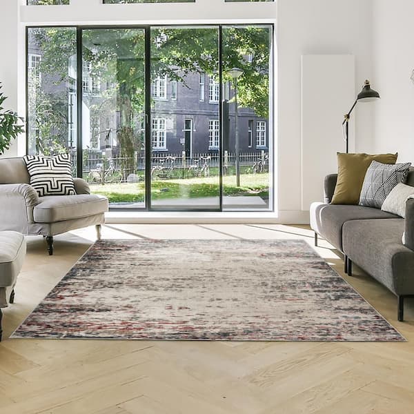 Heirloom Emne Ivory 5 ft. x 7 ft. Abstract Indoor Area Rug