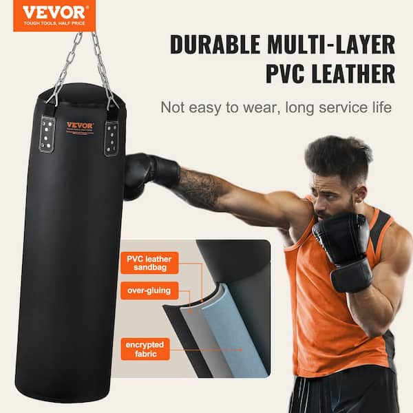 VEVOR Punching Bag for Adults 4ft PVC Heavy Boxing Bag Set with Chains Gloves Hanging Boxing Bag for MMA Karate Judo SDXLXGSSD4FT0327QV0