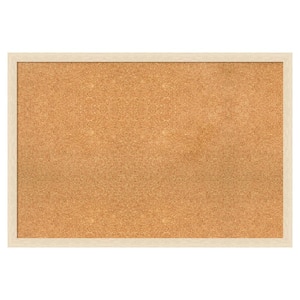 Woodgrain Stripe Blonde Wood Framed Natural Corkboard 38 in. x 26 in. Bulletin Board Memo Board