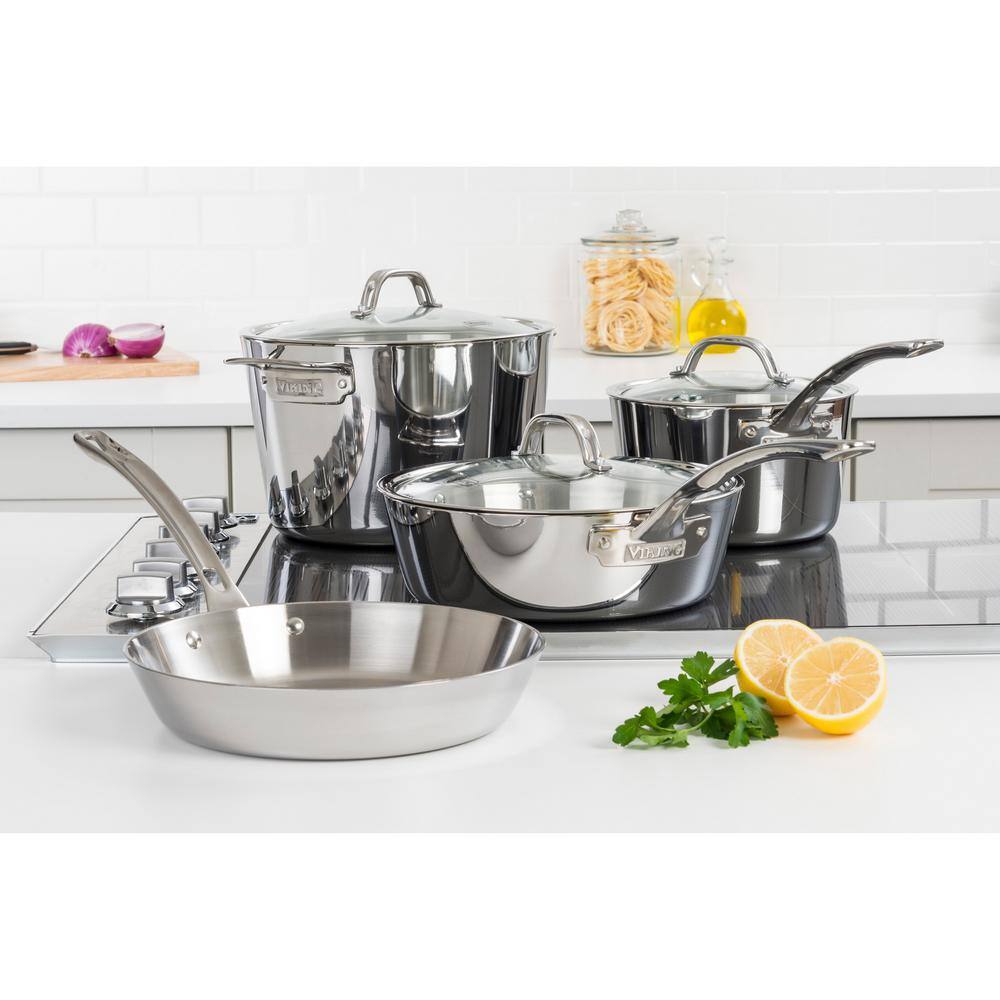 Viking 3-Ply Stainless Steel 7-Piece Cookware Set with Glass Lids