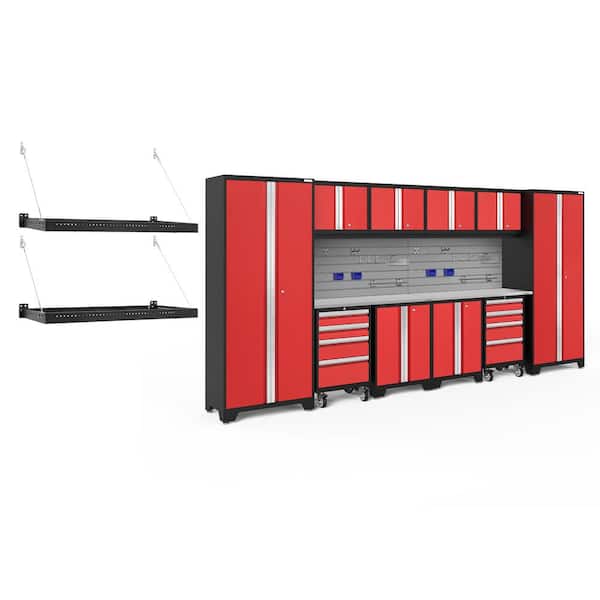 NewAge Products Bold Series 12-Piece 24-Gauge Steel Garage Storage System in Red (156 in. W x 77 in. H x 18 in. D)