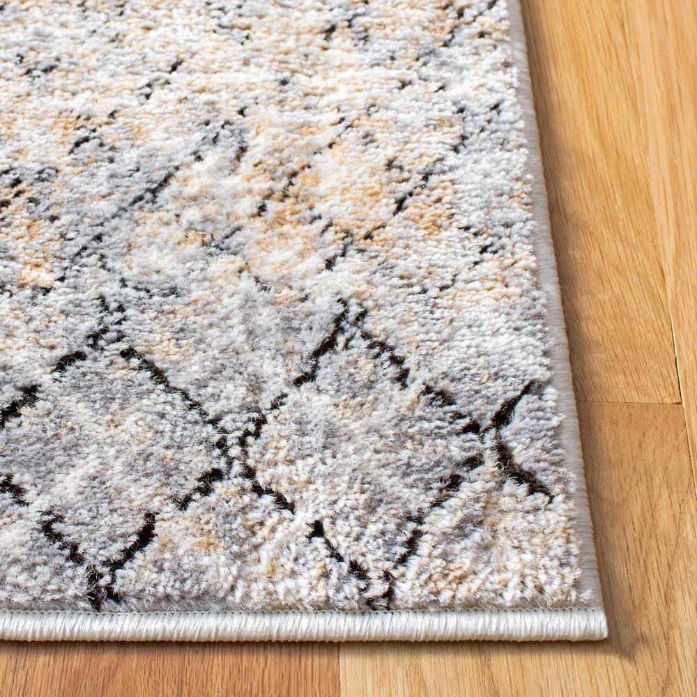 Amelia 8' x 10' Grey and Gold Synthetic Reversible Area Rug
