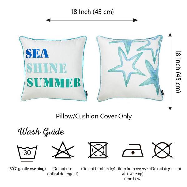Set Of 2 Sea Shine Summer Throw Pillow Covers Set Of 2 Sea Shine Summer Throw Pillow Covers