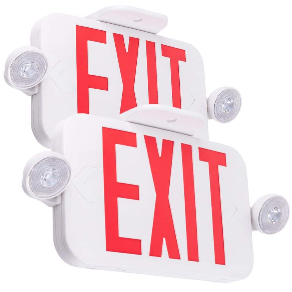 BIBIVIS 120/277-Volt Integrated LED White Emergency Light with