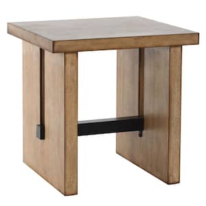 Dann Foley - Ramon Collection 22.5 in. Tobacco Brown, Matte Black Rectangle Wood End Table