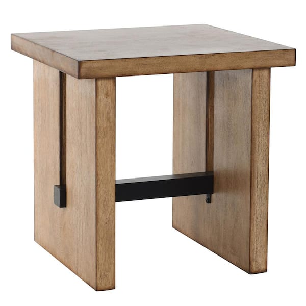 StyleCraft Dann Foley - Ramon Collection 22.5 in. Tobacco Brown, Matte Black Rectangle Wood End Table