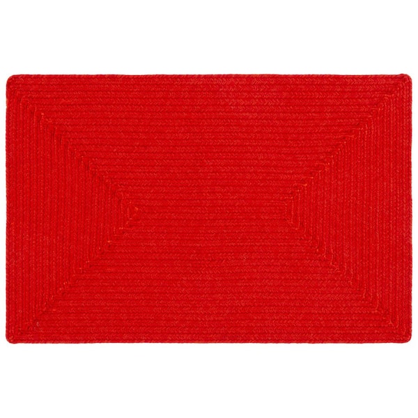 SAFAVIEH Braided Rust/Red 2 ft. x 3 ft. Machine Washable Geometric Solid Area Rug