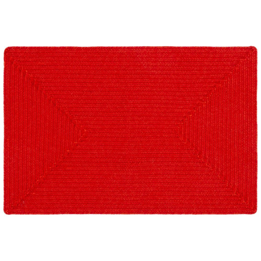 SAFAVIEH Braided Rust/Red 3 ft. x 4 ft. Machine Washable Geometric ...