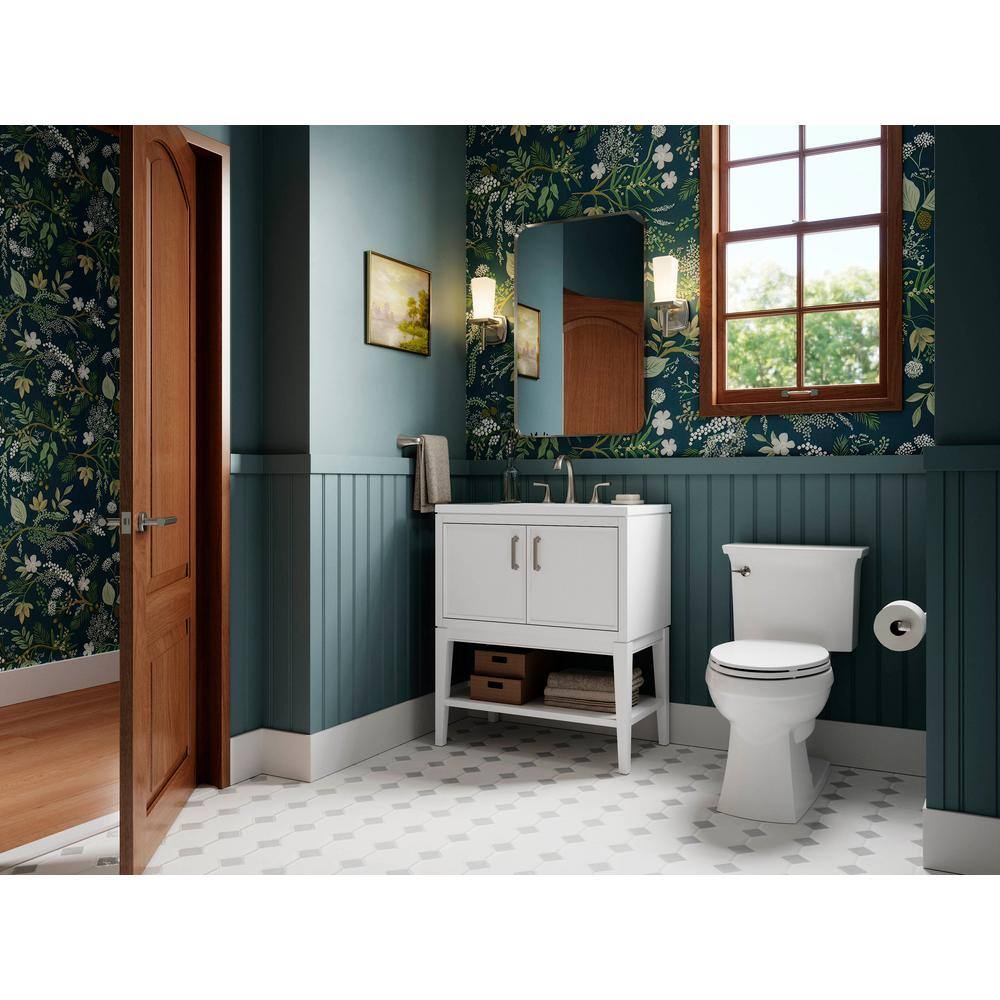 Winnow 30" White MDF Freestanding Single Bathroom Vanity with Quartz Top