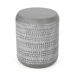 Wickson Concrete and White Stone Outdoor Side Table