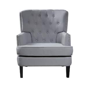 Gray Polyester Accent Chair