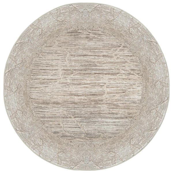 Davide 1229 Transitional Crackled Beige 8 ft. x 8 ft. Round Area Rug
