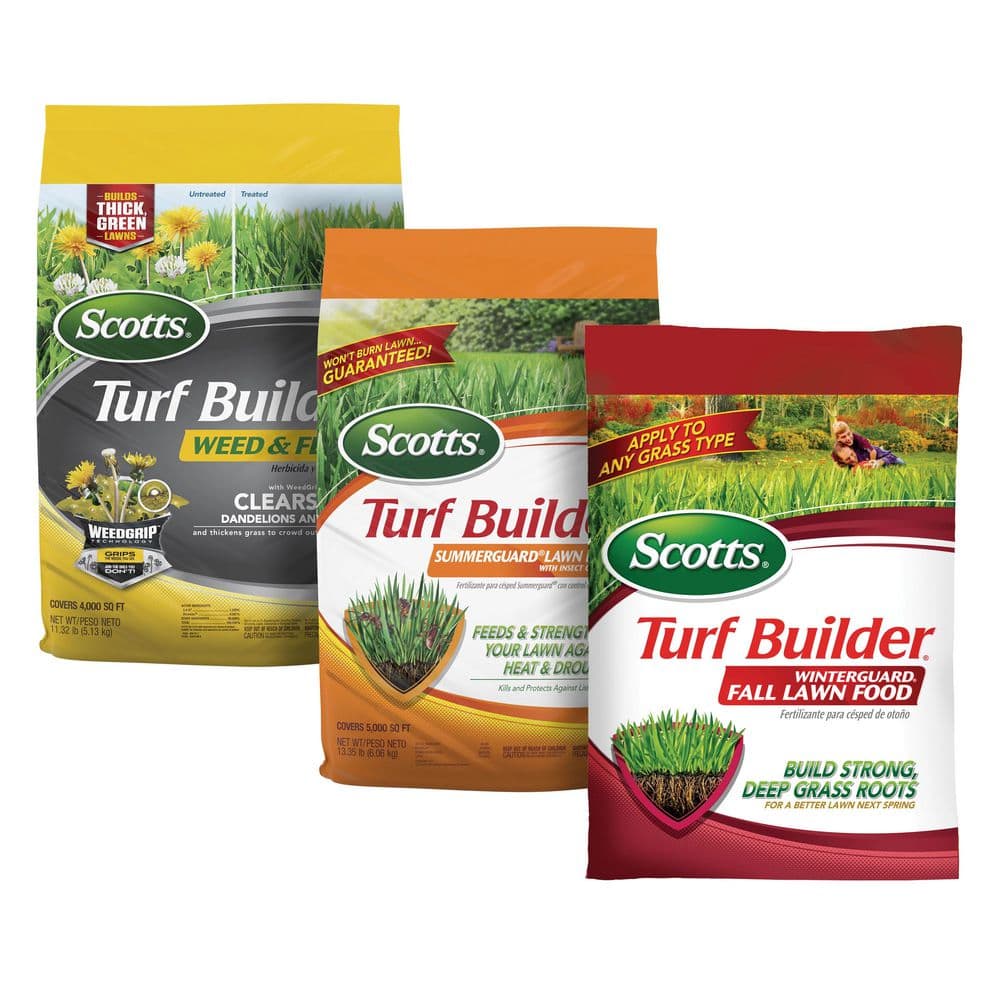 Scotts Turf Builder Weed & Feed5, SummerGuard and WinterGuard, 3