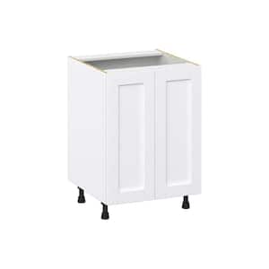 Mancos Bright White Shaker Assembled Sink Base Kitchen Cabinet with Full Height Door (24 in. W x 34.5 in. H x 24 in. D)