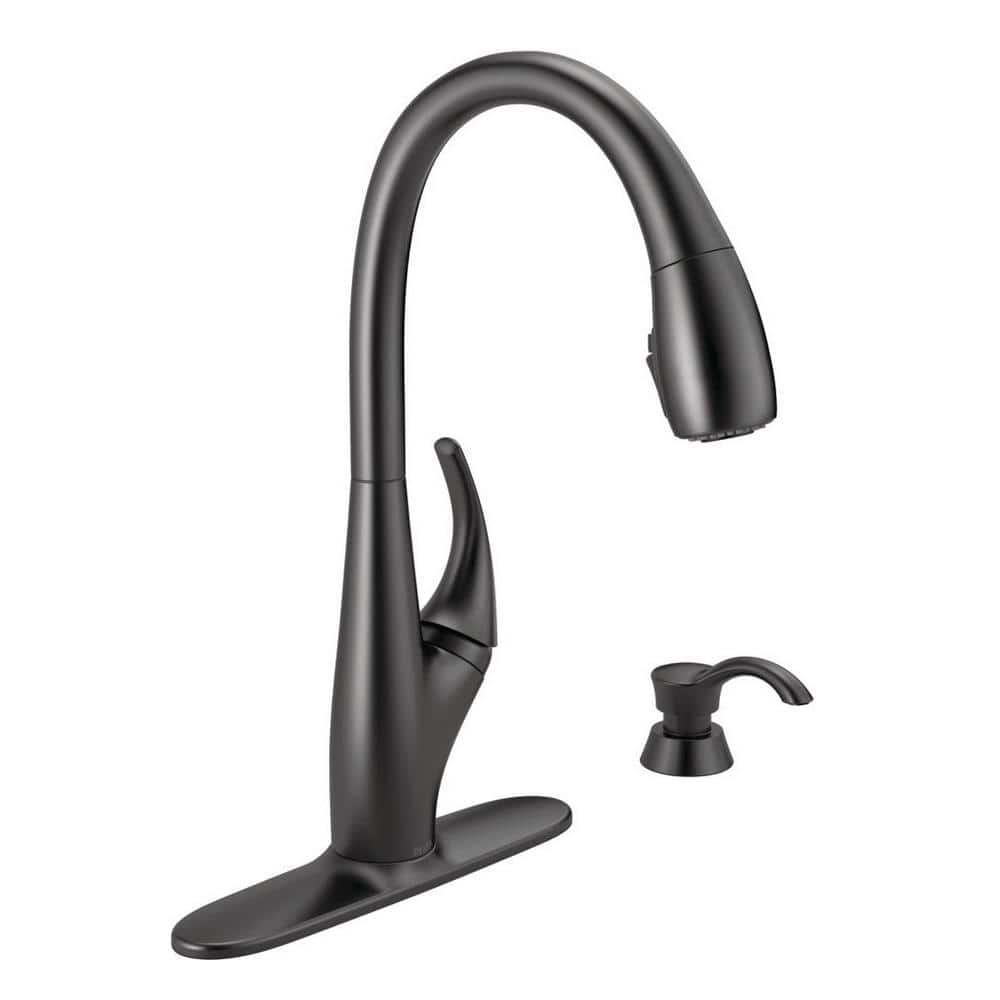 ブルンスタ　デルタスピン Delta DeLuca Single-Handle Pull-Down Sprayer Kitchen Faucet with