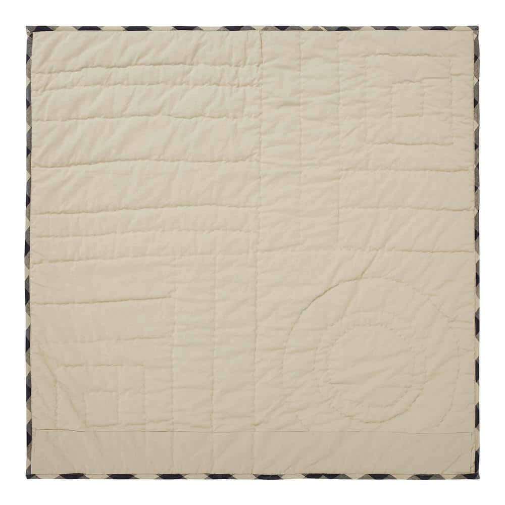 Navy and Khaki Cotton Quilted Lap Throw 32x32