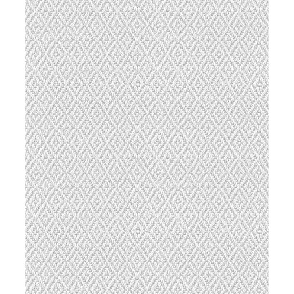Unbranded Flora Collection White Diamond Weave Matte Finish Non-pasted Vinyl on Non-woven Wallpaper Sample
