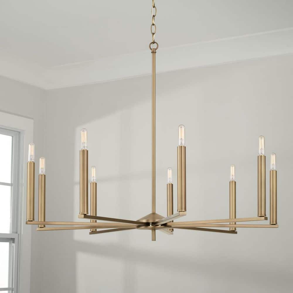 Portman 9-Light Aged Brass Candle Style Chandelier