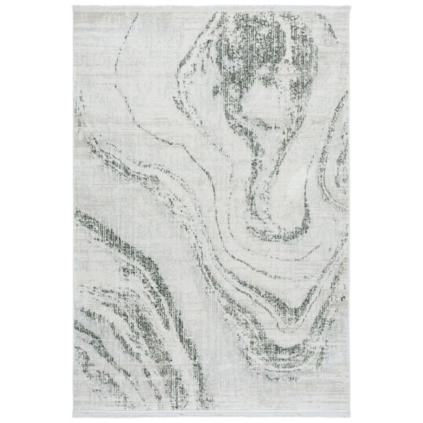 SAFAVIEH Whisper 9 ft. x 12 ft. Green/Ivory Abstract Marble Area Rug